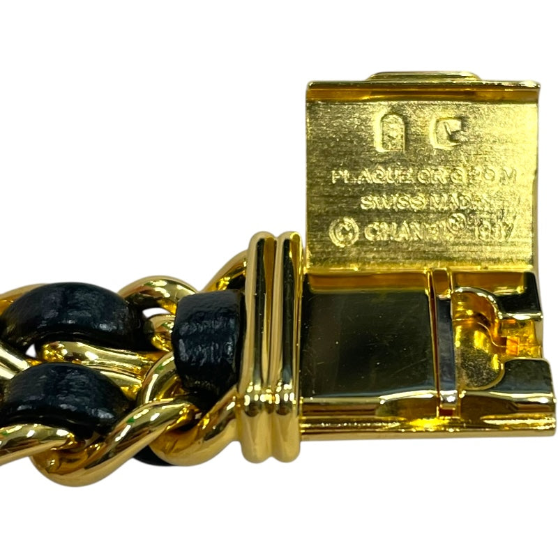 シャネル CHANEL プルミエール L H0001 ブラック GP×革ベルト クオーツ レディース 腕時計