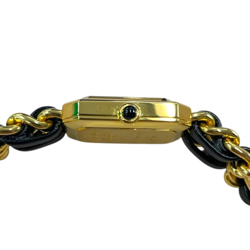 シャネル CHANEL プルミエール L H0001 ブラック GP×革ベルト クオーツ レディース 腕時計