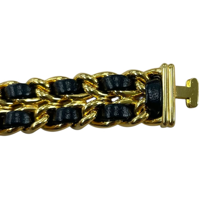 シャネル CHANEL プルミエール L H0001 ブラック GP×革ベルト クオーツ レディース 腕時計