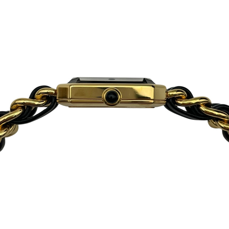 シャネル CHANEL プルミエールS H0001 ブラック GP×革ベルト クオーツ レディース 腕時計