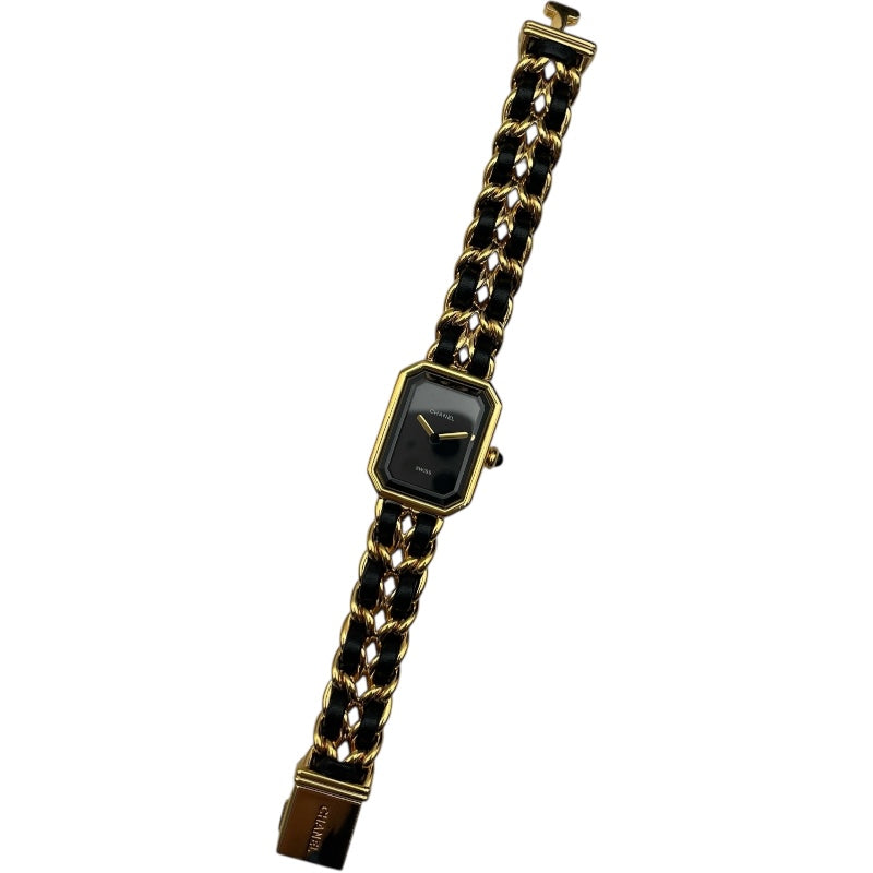 シャネル CHANEL プルミエールS H0001 ブラック GP×革ベルト クオーツ レディース 腕時計