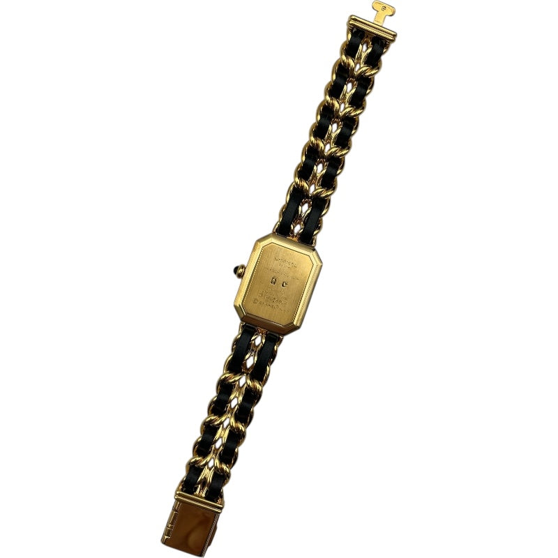 シャネル CHANEL プルミエールS H0001 ブラック GP×革ベルト クオーツ レディース 腕時計