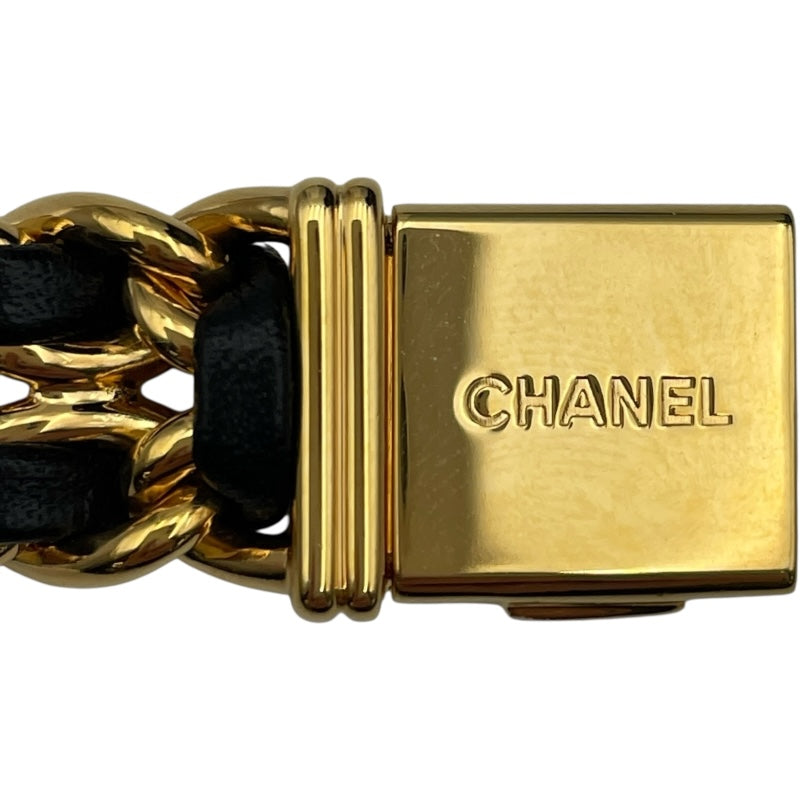 シャネル CHANEL プルミエールS H0001 ブラック GP×革ベルト クオーツ レディース 腕時計