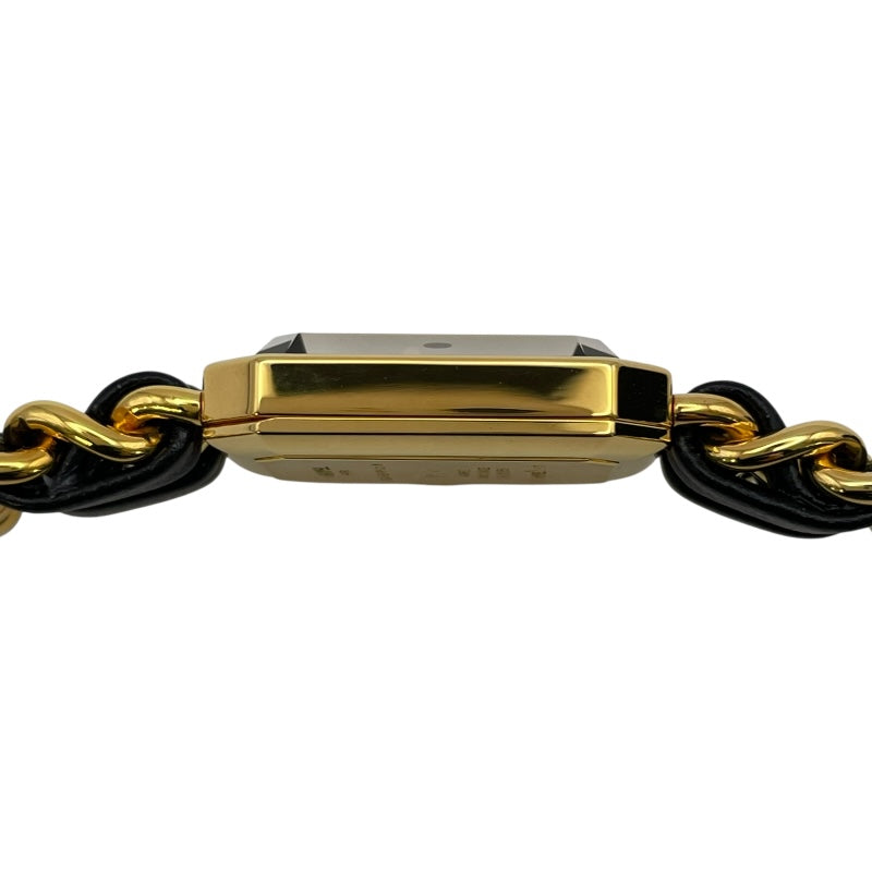 シャネル CHANEL プルミエールM H0001 ブラック GP×革ベルト クオーツ レディース 腕時計