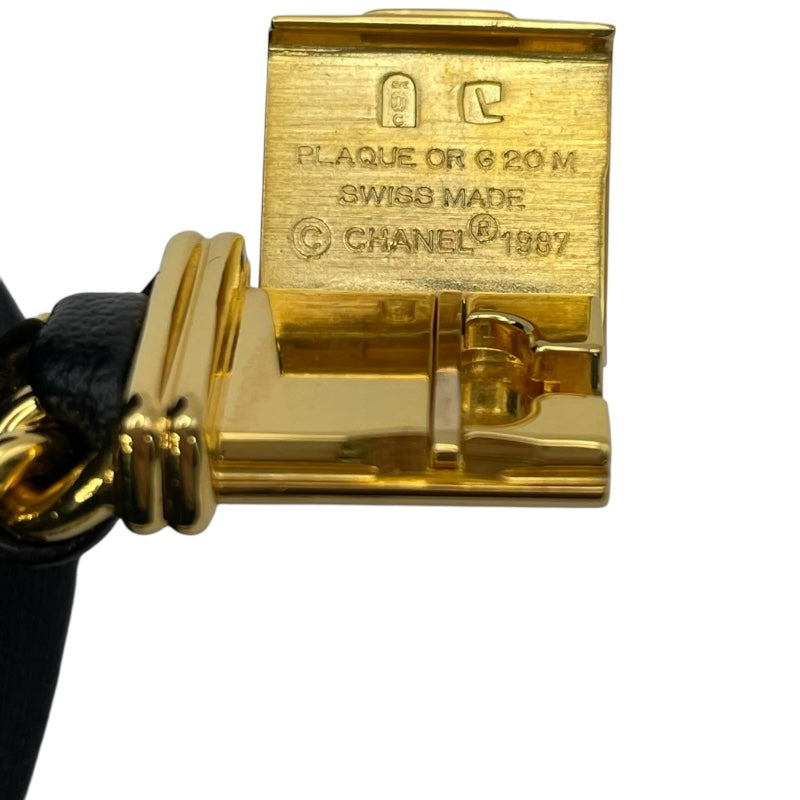 シャネル CHANEL プルミエールM H0001 ブラック GP×革ベルト クオーツ レディース 腕時計