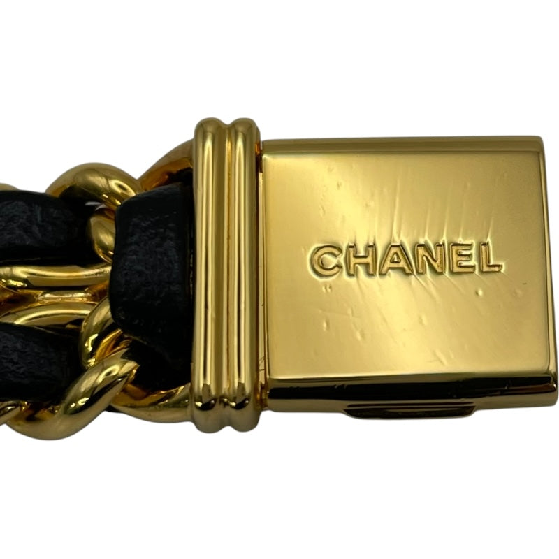 シャネル CHANEL プルミエールM H0001 ブラック GP×革ベルト クオーツ レディース 腕時計