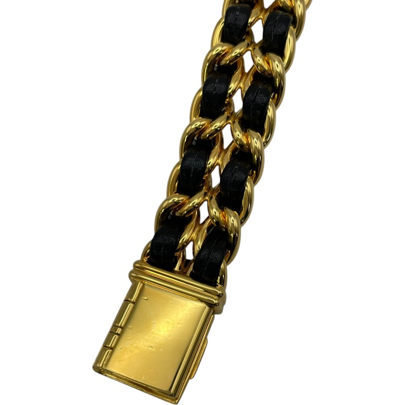 シャネル CHANEL プルミエールM H0001 ブラック GP×革ベルト クオーツ レディース 腕時計