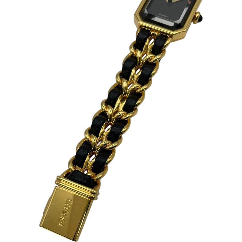 シャネル CHANEL プルミエールM H0001 ブラック GP×革ベルト クオーツ レディース 腕時計