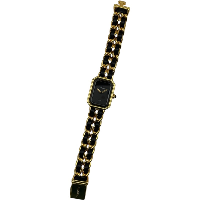 シャネル CHANEL プルミエールM H0001 ブラック GP×革ベルト クオーツ レディース 腕時計