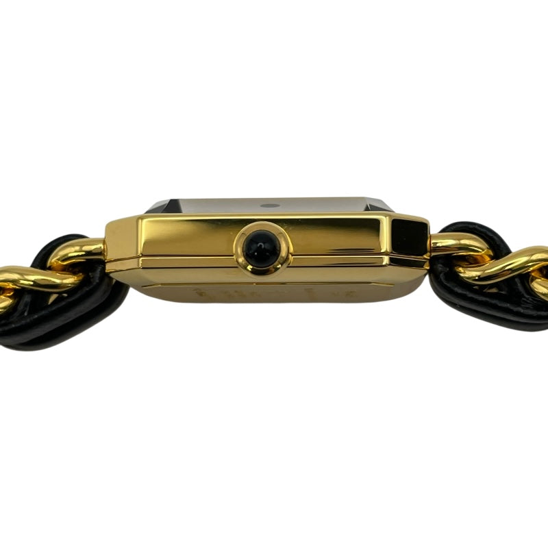 シャネル CHANEL プルミエールM H0001 ブラック GP×革ベルト クオーツ レディース 腕時計