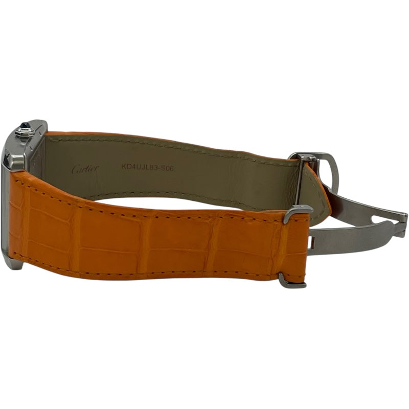 カルティエ Cartier タンク MC W5330003 シルバー SS/革ベルト 自動巻き メンズ 腕時計