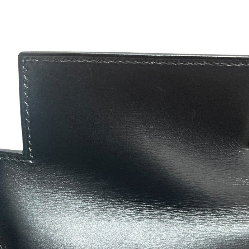 エルメス HERMES ケリー28 外縫い □A刻 ブラック/ゴールド金具 ボックスカーフ レディース ハンドバッグ