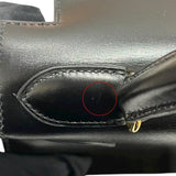 エルメス HERMES ケリー28 外縫い □A刻 ブラック/ゴールド金具 ボックスカーフ レディース ハンドバッグ