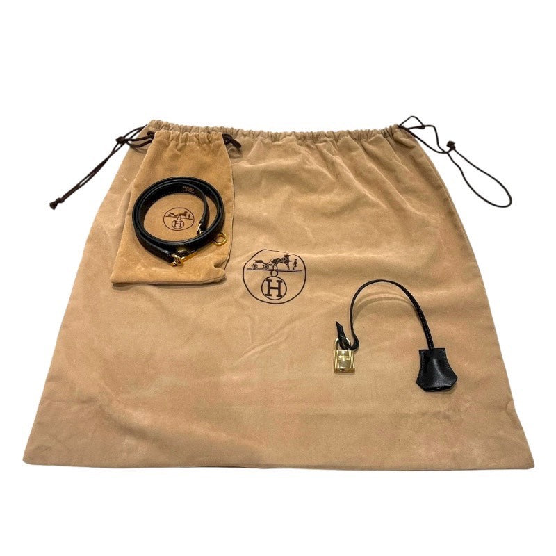 エルメス HERMES ケリー28 外縫い □A刻 ブラック/ゴールド金具 ボックスカーフ レディース ハンドバッグ