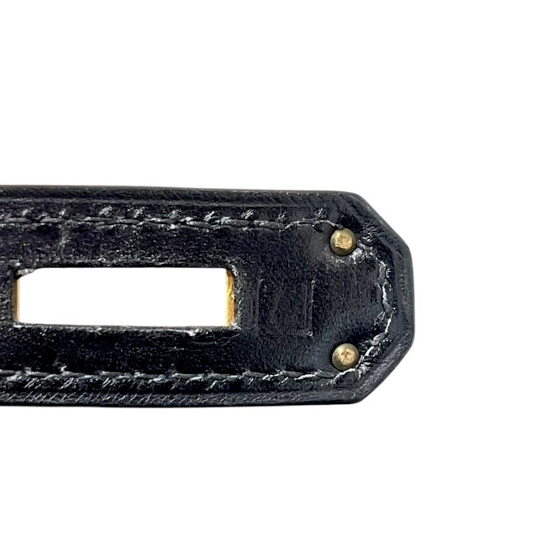 エルメス HERMES ケリー28 外縫い □A刻 ブラック/ゴールド金具 ボックスカーフ レディース ハンドバッグ