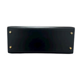 エルメス HERMES ケリー28 外縫い □A刻 ブラック/ゴールド金具 ボックスカーフ レディース ハンドバッグ