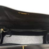 エルメス HERMES ケリー28 外縫い □A刻 ブラック/ゴールド金具 ボックスカーフ レディース ハンドバッグ