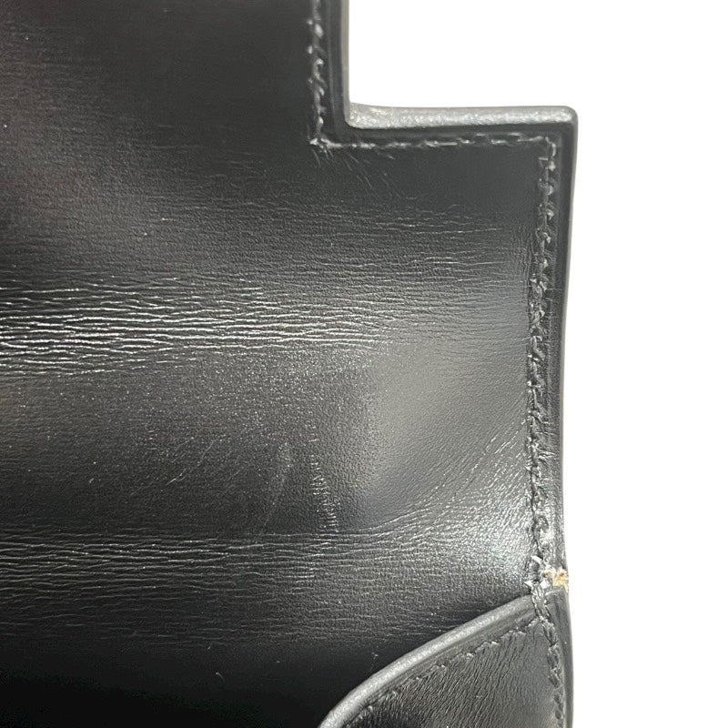 エルメス HERMES ケリー28 外縫い □A刻 ブラック/ゴールド金具 ボックスカーフ レディース ハンドバッグ