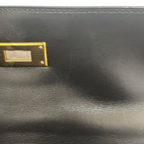 エルメス HERMES ケリー28 外縫い □A刻 ブラック/ゴールド金具 ボックスカーフ レディース ハンドバッグ