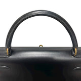 エルメス HERMES ケリー28 外縫い □A刻 ブラック/ゴールド金具 ボックスカーフ レディース ハンドバッグ
