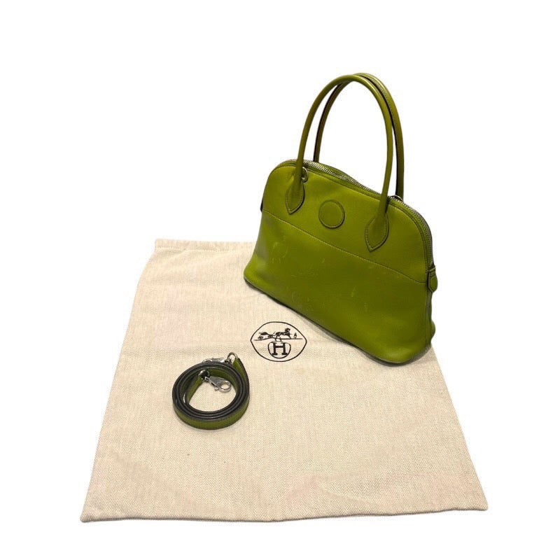 エルメス HERMES ボリード27 □J刻 アニスグリーン/シルバー金具 スイフト レディース ハンドバッグ