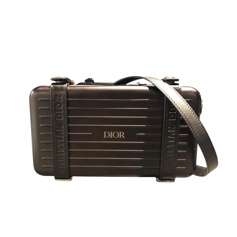 リモワ RIMOWA パーソナルクラッチRIMOWA Diorコラボ ブラック アルミ メンズ ショルダーバッグ