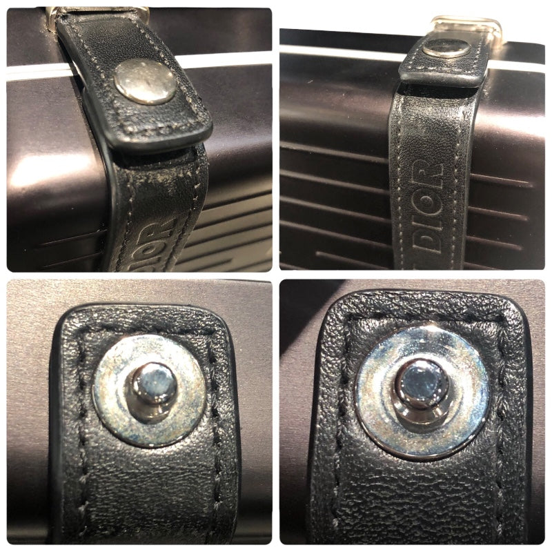 リモワ RIMOWA パーソナルクラッチRIMOWA Diorコラボ ブラック アルミ メンズ ショルダーバッグ