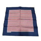 エルメス HERMES カレ40 ブルー・レッド シルク レディース スカーフ