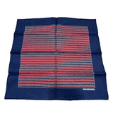 エルメス HERMES カレ40 ブルー・レッド シルク レディース スカーフ