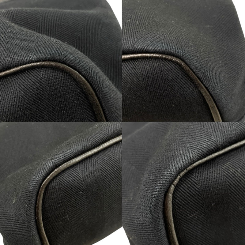 エルメス HERMES ヴァルパライソMM ブラック トワル･レザー メンズ ハンドバッグ