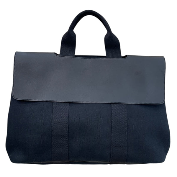 エルメス HERMES ヴァルパライソMM ブラック トワル･レザー メンズ ハンドバッグ