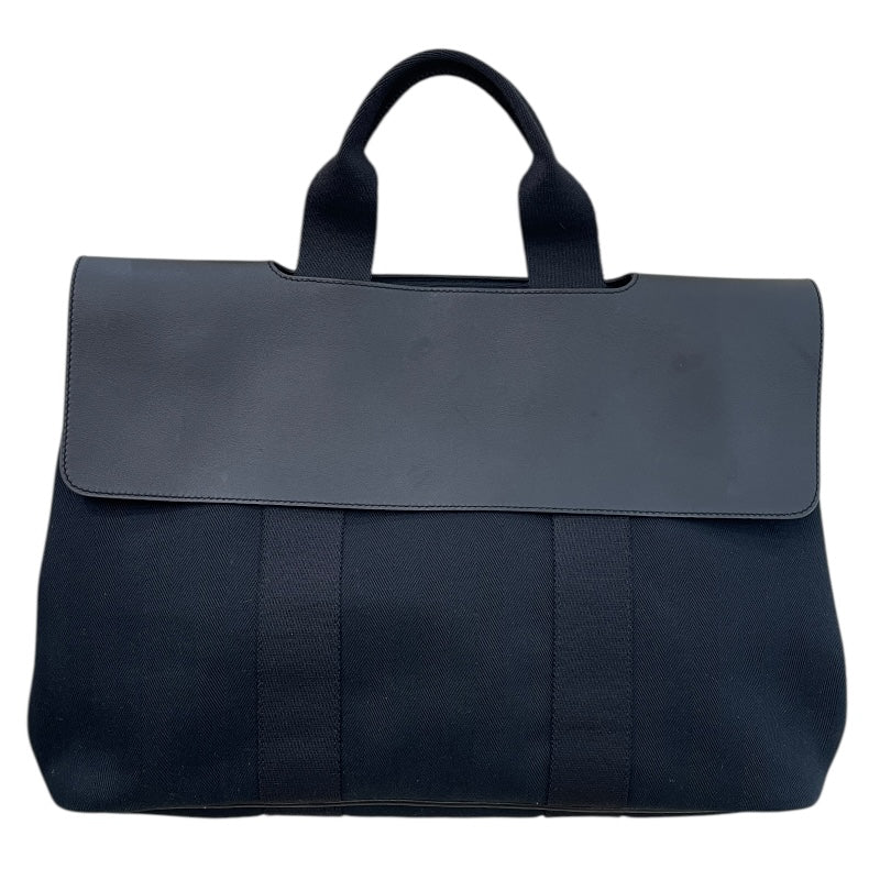 エルメス HERMES ヴァルパライソMM ブラック トワル･レザー メンズ ハンドバッグ