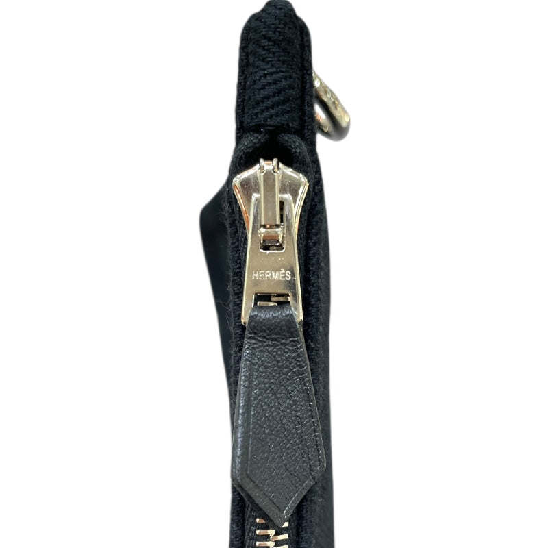 エルメス HERMES ヴァルパライソMM ブラック トワル･レザー メンズ ハンドバッグ