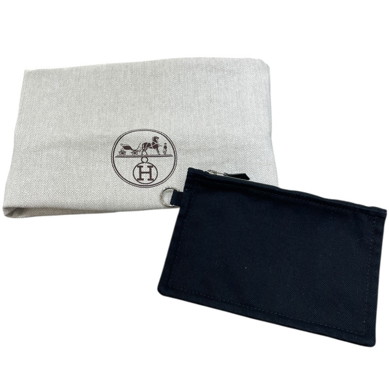 エルメス HERMES ヴァルパライソMM ブラック トワル･レザー メンズ ハンドバッグ