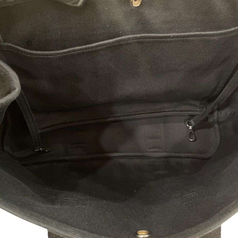 エルメス HERMES ヴァルパライソMM ブラック トワル･レザー メンズ ハンドバッグ