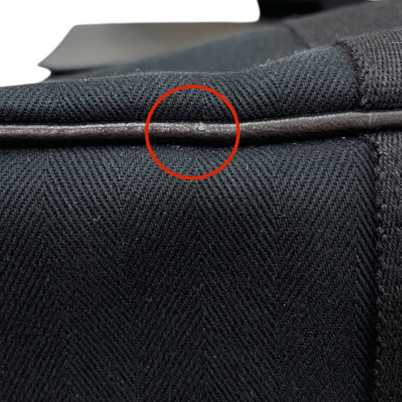 エルメス HERMES ヴァルパライソMM ブラック トワル･レザー メンズ ハンドバッグ