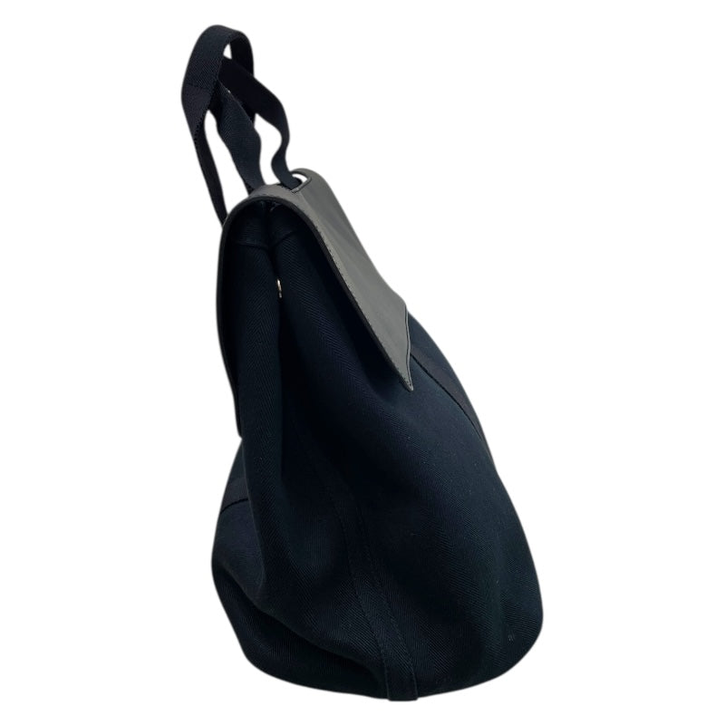 エルメス HERMES ヴァルパライソMM ブラック トワル･レザー メンズ ハンドバッグ