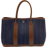 エルメス HERMES ガーデンパーティTPM ブルーインディゴ・マロン トワルデニムカヌレ レディース ハンドバッグ