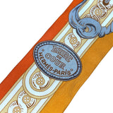 エルメス HERMES ツイリー　BRIDES DE COUR オレンジ/イエロー/ホワイト シルク100％ レディース スカーフ