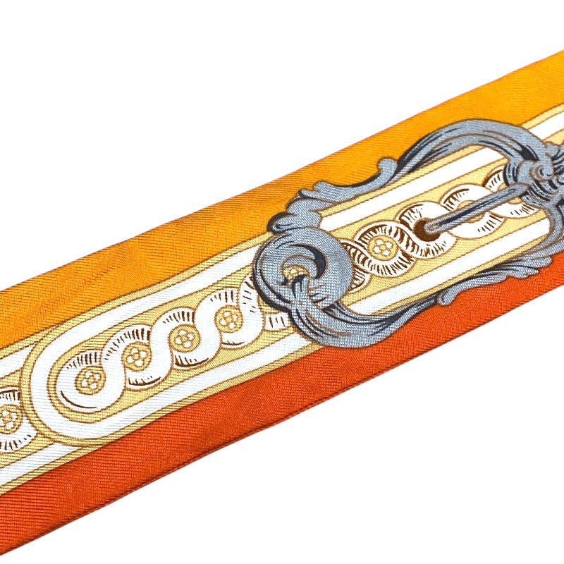 エルメス HERMES ツイリー　BRIDES DE COUR オレンジ/イエロー/ホワイト シルク100％ レディース スカーフ