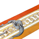 エルメス HERMES ツイリー　BRIDES DE COUR オレンジ/イエロー/ホワイト シルク100％ レディース スカーフ