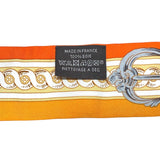 エルメス HERMES ツイリー　BRIDES DE COUR オレンジ/イエロー/ホワイト シルク100％ レディース スカーフ