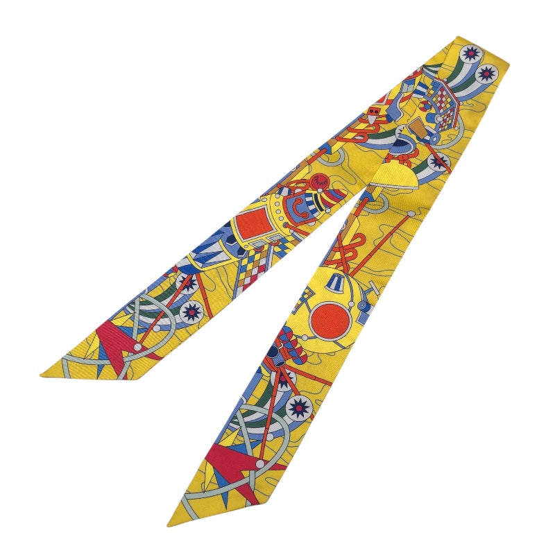 エルメス HERMES ツイリー ODYSSEY イエロー シルク レディース スカーフ