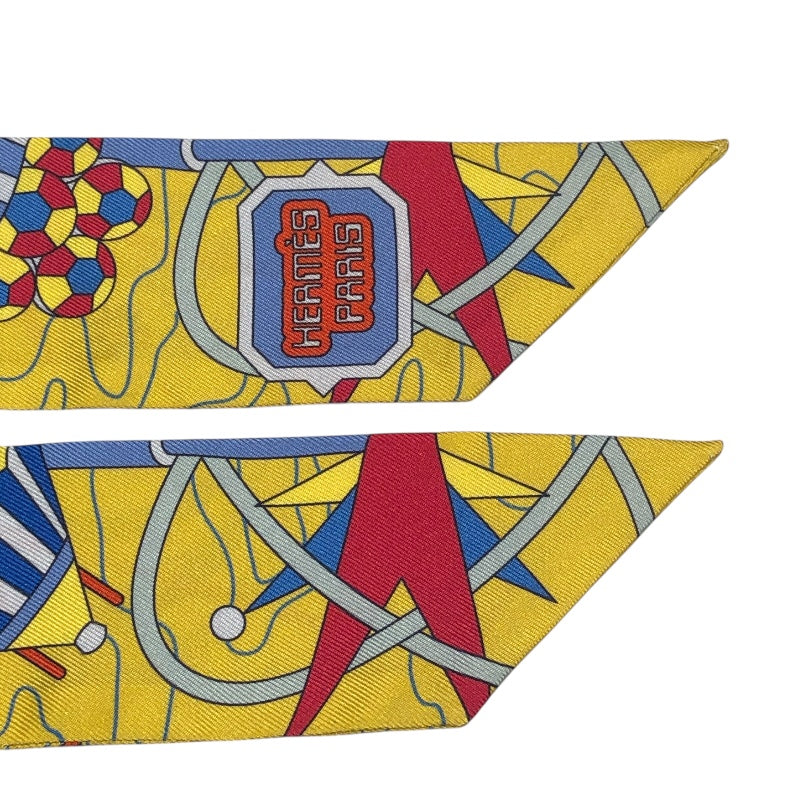 エルメス HERMES ツイリー ODYSSEY イエロー シルク レディース スカーフ