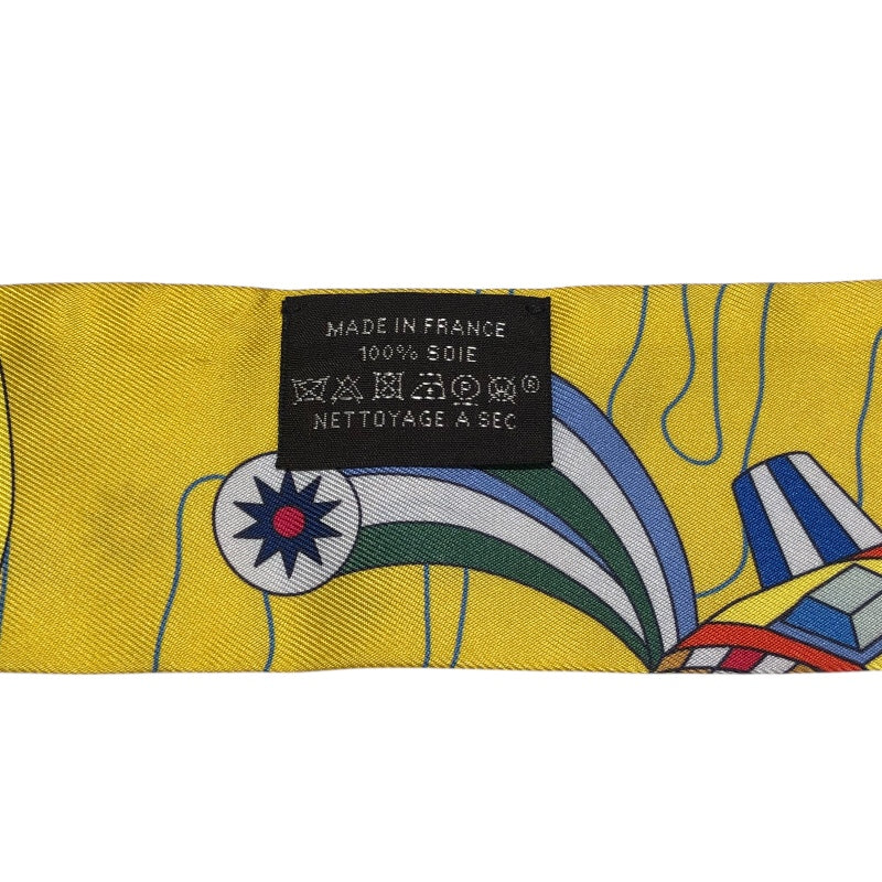 エルメス HERMES ツイリー ODYSSEY イエロー シルク レディース スカーフ