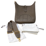 エルメス HERMES エヴリン3PM W刻 (2024年製) エトゥープ/GD金具 トリヨン レディース ショルダーバッグ