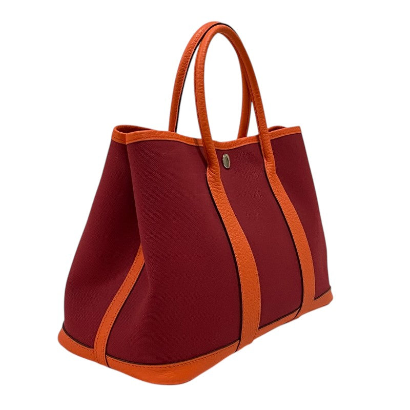 エルメス HERMES ガーデンパーティTPM ルージュグレナ×オレンジポピー トワル ネゴンダ レディース トートバッグ
