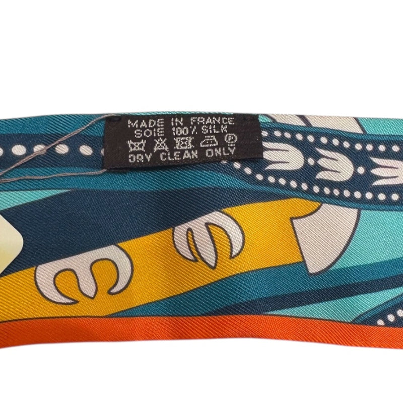 エルメス HERMES ツイリー　BALADE EN BERLINE オレンジ シルク ユニセックス スカーフ