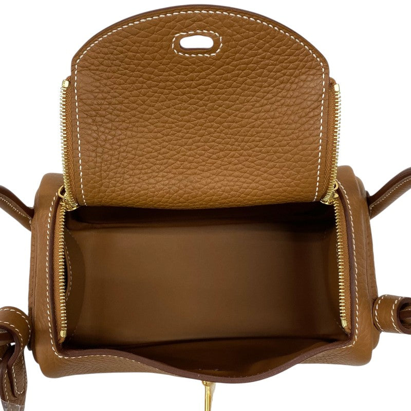 エルメス HERMES リンディミニ K刻 ゴールド ゴールド金具 トリヨンクレマンス レディース ショルダーバッグ