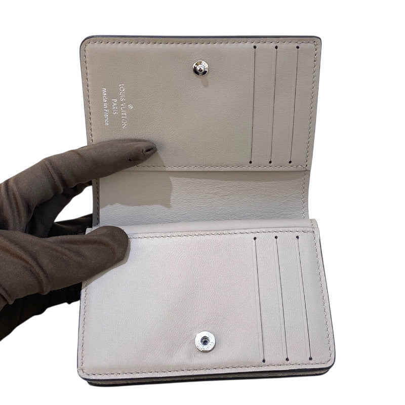 ルイ・ヴィトン LOUIS VUITTON ポルトフォイユ･クレア M80817 ベージュ/SV金具 カーフ マヒナ レディース 二つ折り財布